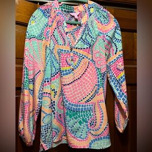 Lily Pulitzer Elsa Silk Top - women’s medium